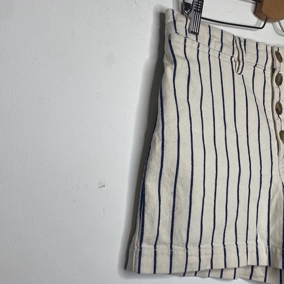 Madewell high Rise Emmett Button-Front Stripe Shorts Size 30 - Picture 6 of 13